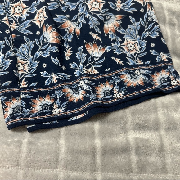 Max Studio London Navy Nigella Blooms Wide Leg Womens Pant w/pockets - Picture 9 of 9